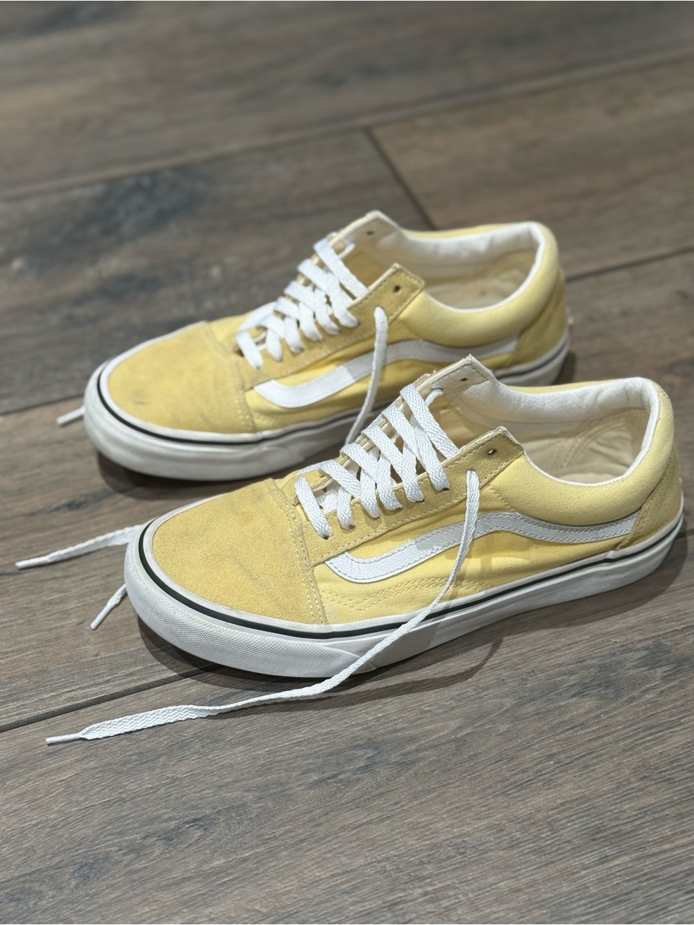 Vans Old Skool Golden Haze Pale Yellow Suede Sneakers Size W 8.5 / M 7